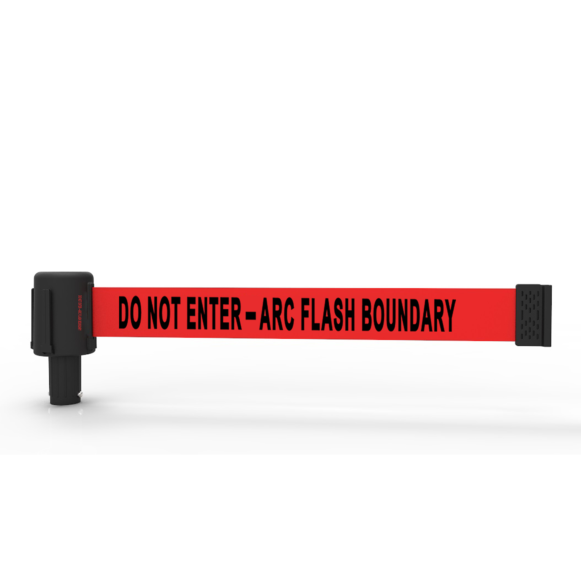 Vestil Web Barrier Retractable Arc Flash Banner - 15ft. Red Polyester Tape, Plastic, Model# WBS-R-AF-RD